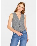 Стилен дамски елек, фино каре, STRADIVARIUS